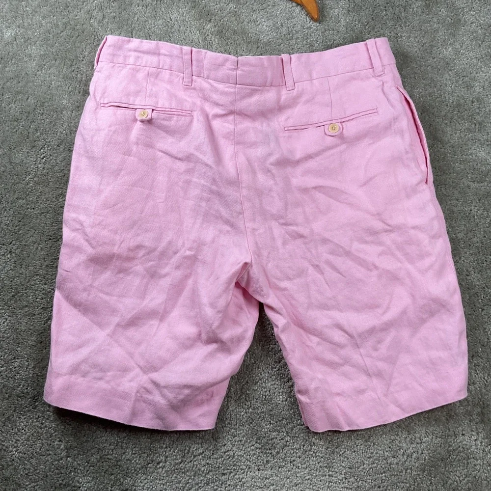 Polo Ralph Lauren Shorts Mens 34 Pink 100% Linen Classic Preppy